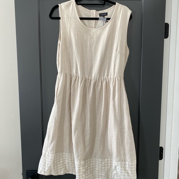 Linen knee length dress Roolee - Picture 1 of 9